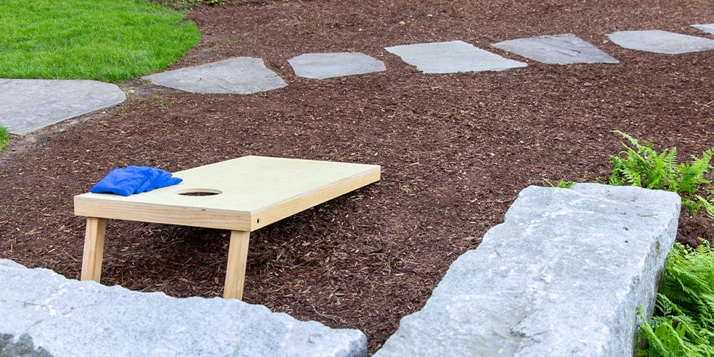 Stephens Landscaping Garden Center - everything you need to know about mulch -bean bag toss game with mulch playing area